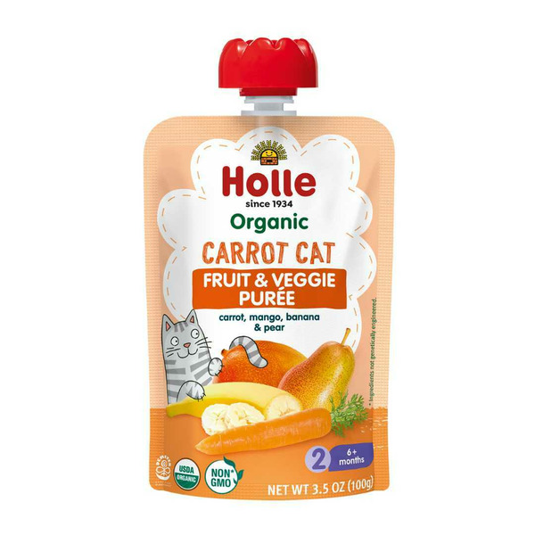 Holle Organic Fruit & Veggie Puree - Carrot Cat hero