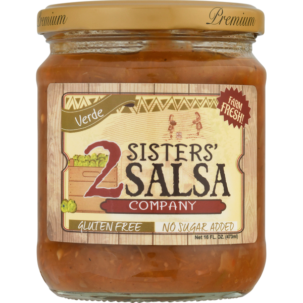 Fresh Dips & Tapenades 2 Sisters' Salsa Company Salsa, Premium, Verde hero