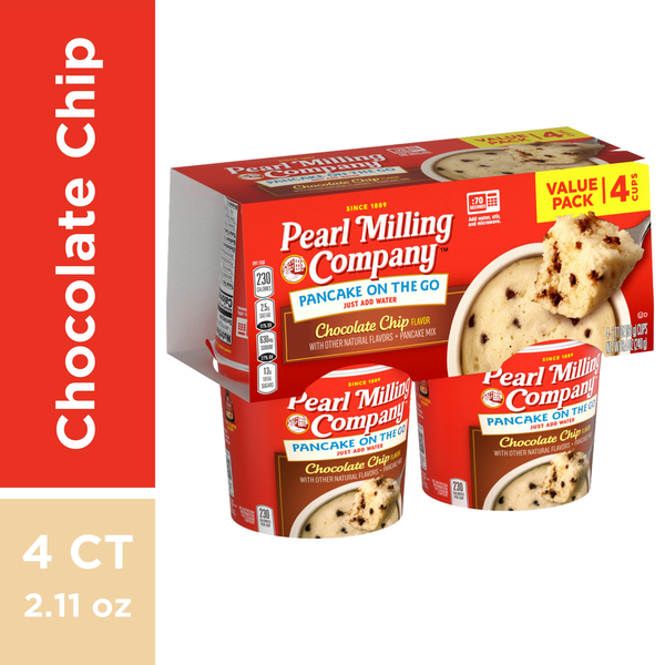 Chips & Pretzels Pearl Milling Company Pancake on the Go, Chocolate Chip, Value Pack hero