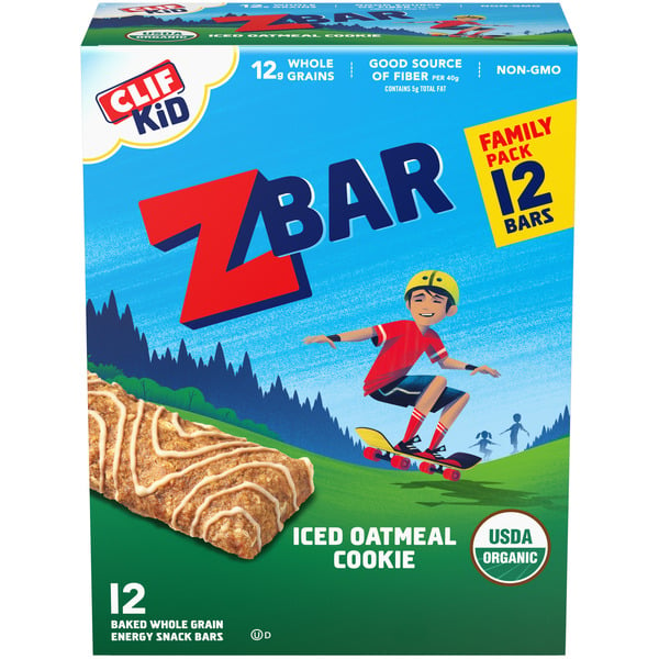 Protein & Meal Replacements Zbar Iced Oatmeal Cookie Organic Kids Snack Bars hero