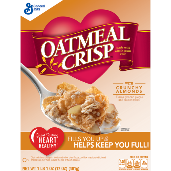 Cereal General Mills Oatmeal Crisp with Crunchy Almond Cereal hero