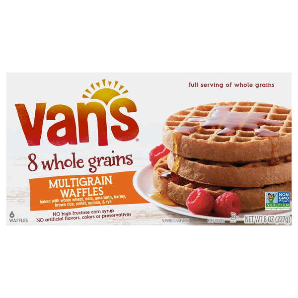 Frozen Breakfast Van's Foods Whole Grains Waffles Multigrain hero