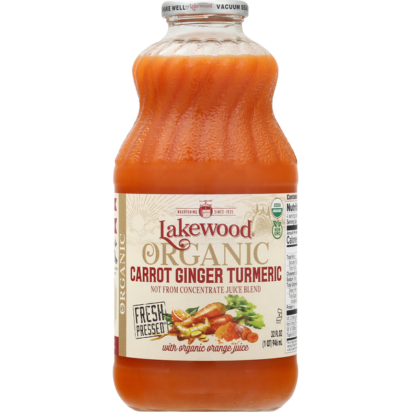 Juice & Nectars Lakewood Juice Blend, Carrot Ginger Turmeric, Organic hero