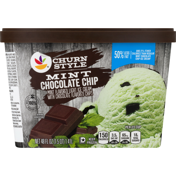 Ice Cream & Ice Store Brand Ice Cream, Mint Chocolate Chip, Churn Style hero