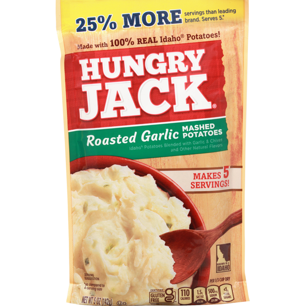 Prepared Meals Hungry Jack Mashed Potatoes, Roasted Garlic hero