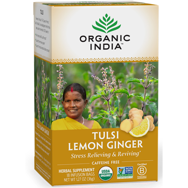 Tea ORGANIC INDIA Tulsi Lemon Ginger hero