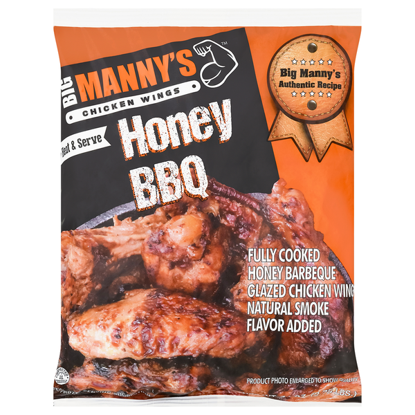 Prepared Meals Big Manny's Chicken Wings, Honey BBQ hero