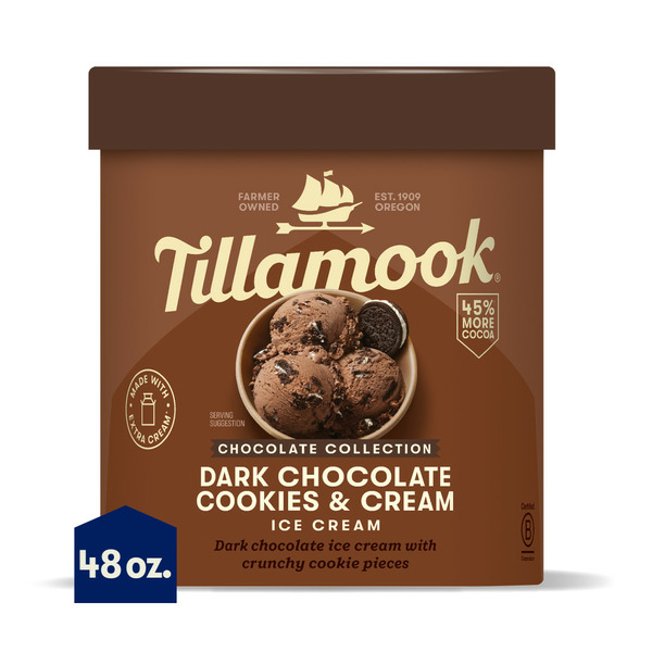 Ice Cream & Ice Tillamook Dark Chocolate Cookies and Cream Ice Cream hero