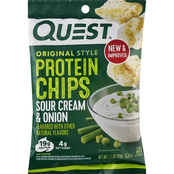 Chips & Pretzels Quest Protein Chips, Sour Cream & Onion, Original Style hero