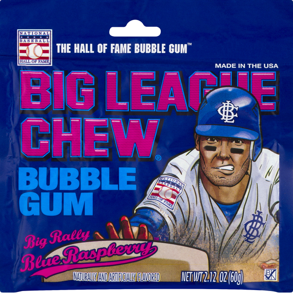 Mint & Gum Big League Chew Bubble Gum, Blue Raspberry hero