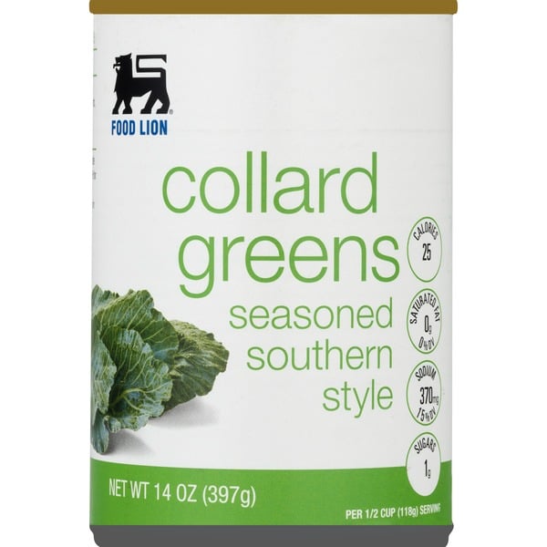 Canned & Jarred Vegetables Food Lion Collard Greens, Seasoned, Southern Style, Can hero