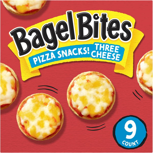 Frozen Appetizers & Sides Bagel Bites Three Cheese Mini Pizza Bagel Frozen Food Snacks hero