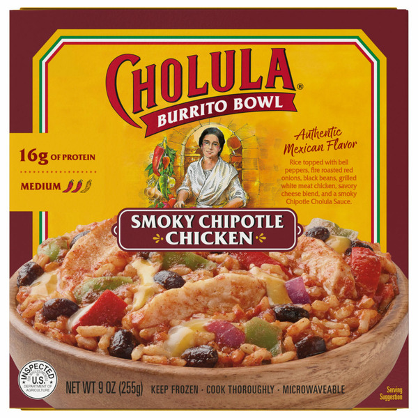 Frozen Meals Cholula® Smoky Chipotle Chicken Frozen Burrito Bowl hero