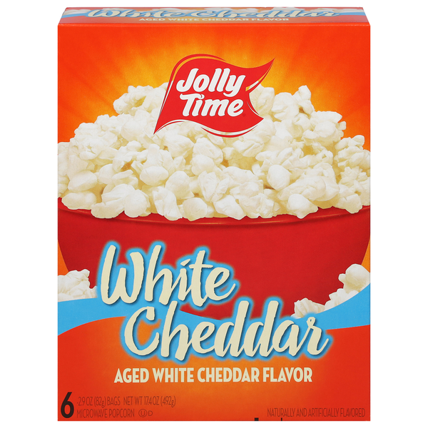 JOLLY TIME Microwave Popcorn, White Cheddar hero