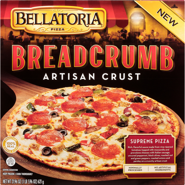 Frozen Pizza Bellatoria Pizza, Artisan Crust, Supreme hero