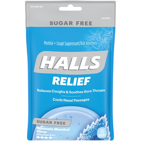 Cold, Flu & Allergy Halls Sugar Free Mountain Menthol Cough Drops hero