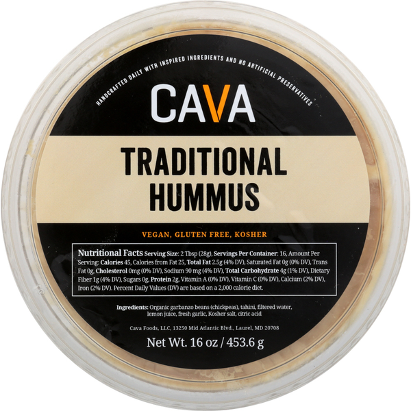 CAVA Traditional Hummus hero