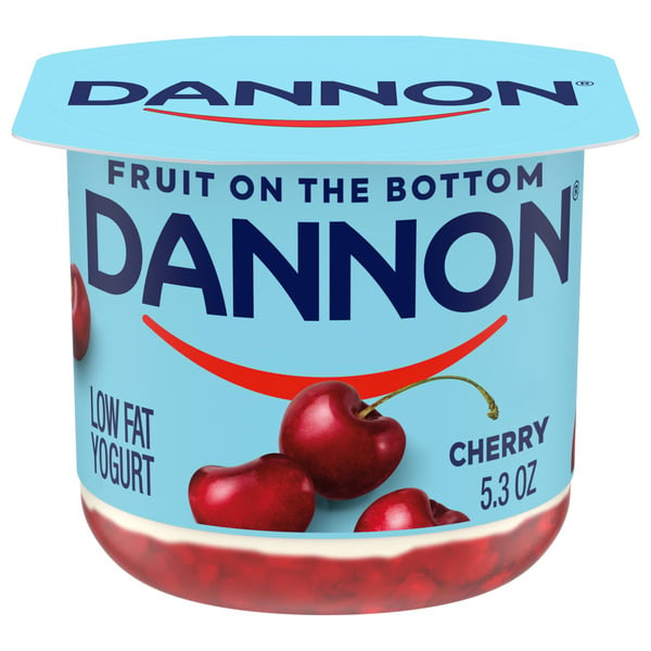 Yogurt Dannon Fruit on the Bottom Cherry Low Fat Yogurt Container hero