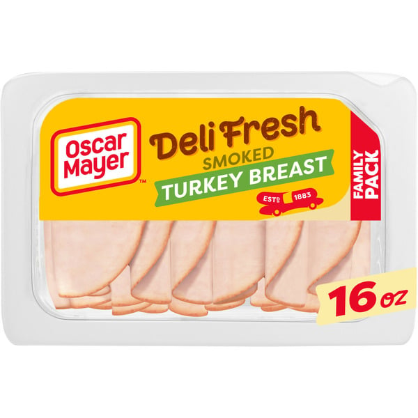 Lunch Meat Oscar Mayer Deli Fresh Smoked Turkey Breast Sliced Sandwich Lunch Meat Family Size hero