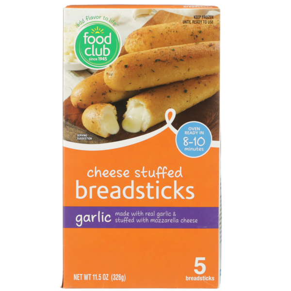 Frozen Breads & Doughs Food Club Garlic Cheese Stuffed Breadsticks hero