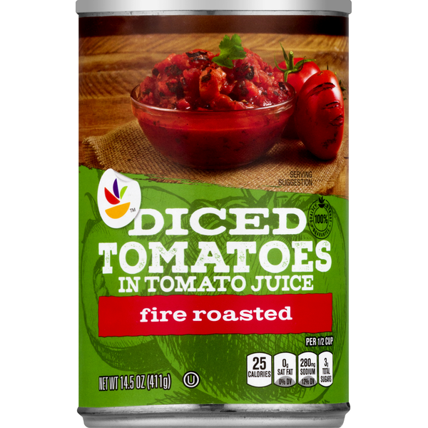 Canned Meat & Seafood Store Brand Diced Fire Roasted Tomatoes in Tomato Juice hero