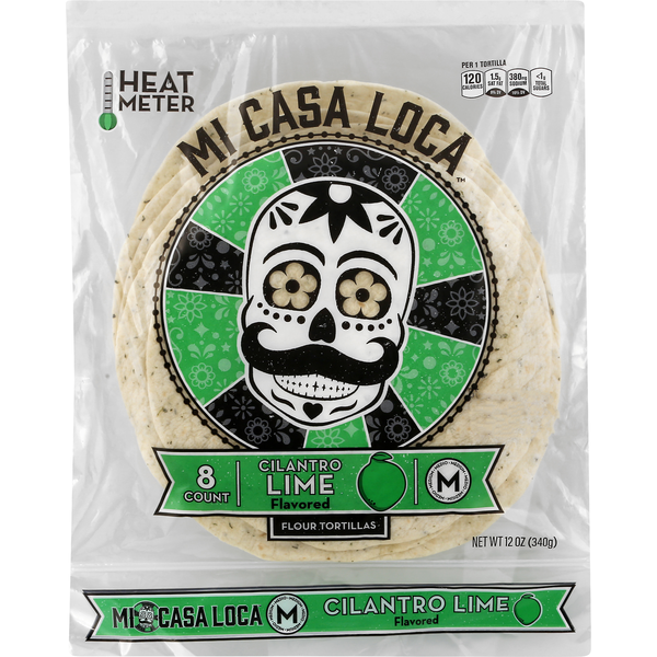 Tortillas & Flat Bread Mi Casa Loca Tortillas, Flour, Cilantro Lime Flavored, Medium hero