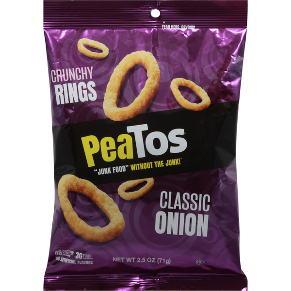 Fruit & Vegetable Snacks PeaTos Crunchy Rings, Classic Onion hero