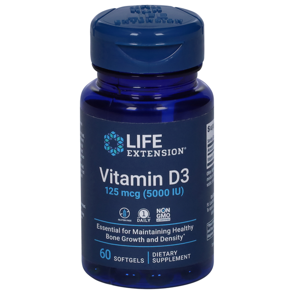 Vitamins & Supplements Life Extension Vitamin D3, 125 mcg, Softgels hero