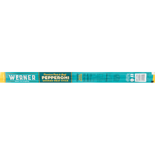 Packaged Meat Werner Meat Stick, Smoked, Pepperoni hero