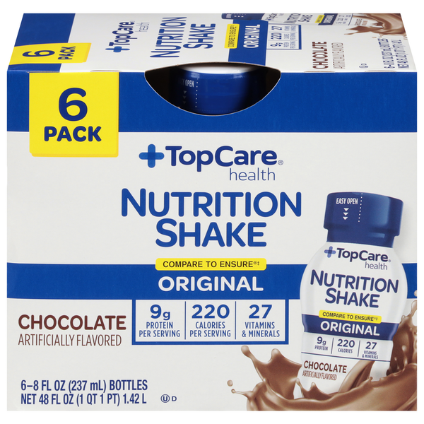 Protein & Meal Replacements TopCare Nutrition Shake, Chocolate, Original, 6 Pack hero