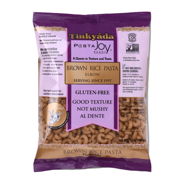 Dry Pasta Tinkayda Gluten Free, Brown Rice Pasta, Elbow hero