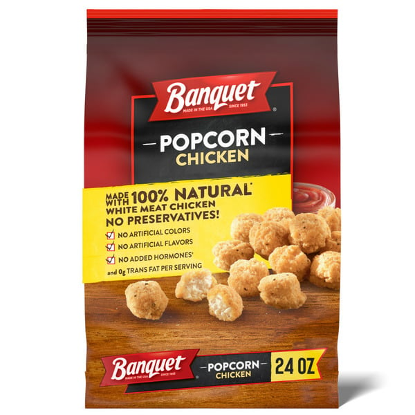 Prepare Foods Banquet Popcorn Chicken, Frozen Chicken hero