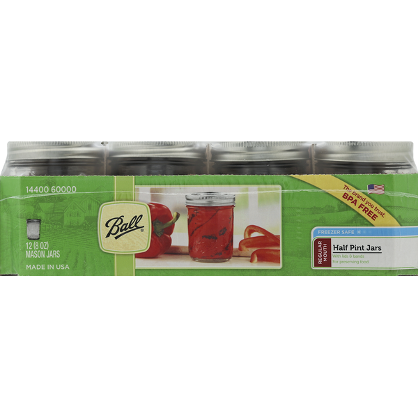 Food Storage Ball Mason Jars, Half Pint, Regular Mouth hero