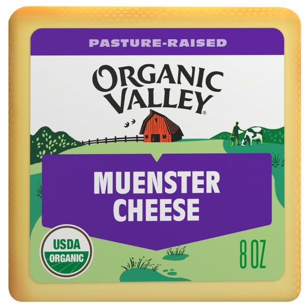 Packaged Cheese Organic Valley Organic Muenster Cheese Block hero