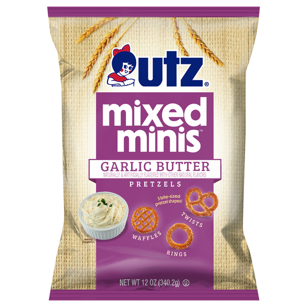 Chips & Pretzels Utz Pretzels, Garlic Butter, Mixed Minis hero