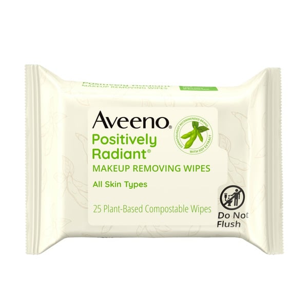 Facial Care Aveeno Positively Radiant Oil-Free Makeup Removing Facial Wipes hero