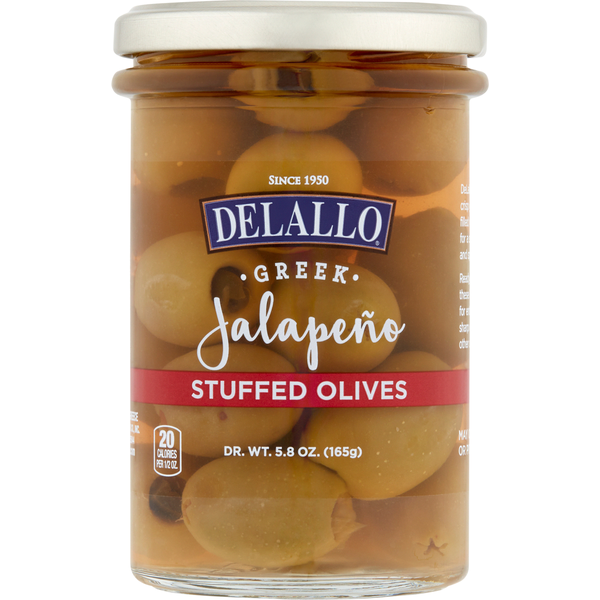 Canned & Jarred Vegetables DeLallo Olives, Stuffed, Jalapeno, Greek hero