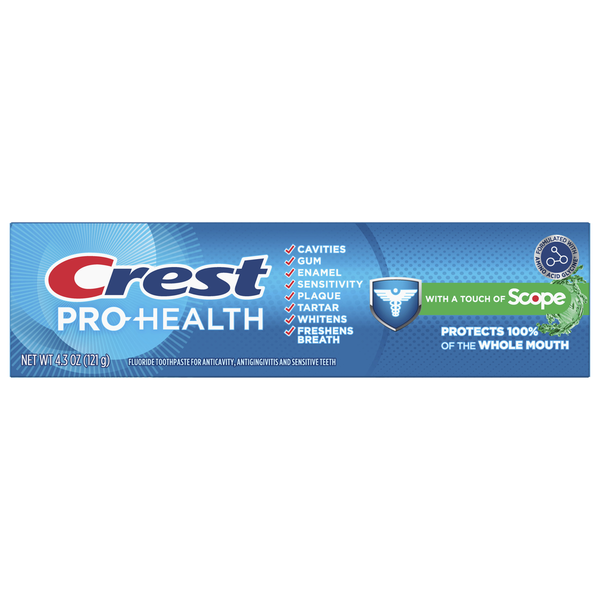 Oral Hygiene Crest Toothpaste, Fluoride hero