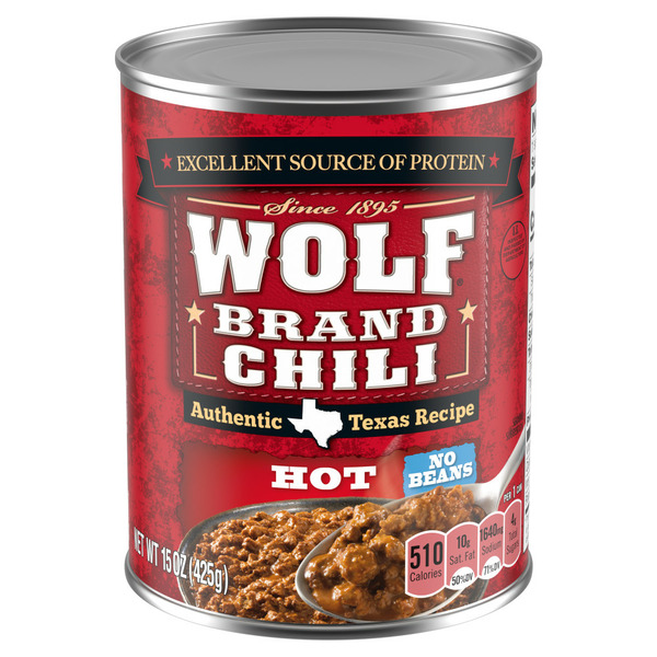 Canned Meals & Beans Wolf Brand Hot Chili Without Beans hero