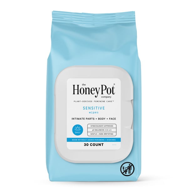 The Honey Pot Company Sensitive, Feminine Cleansing Wipes hero