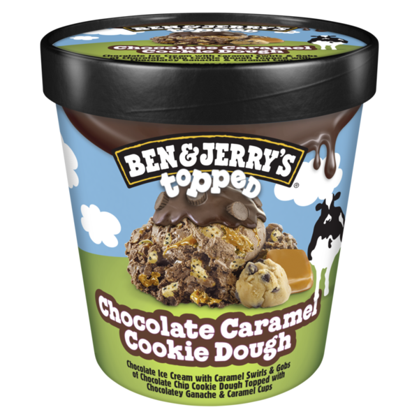 Ice Cream & Ice Ben & Jerry's Chocolate Caramel Cookie Dough Topped Chocolate Ice Cream Pint hero