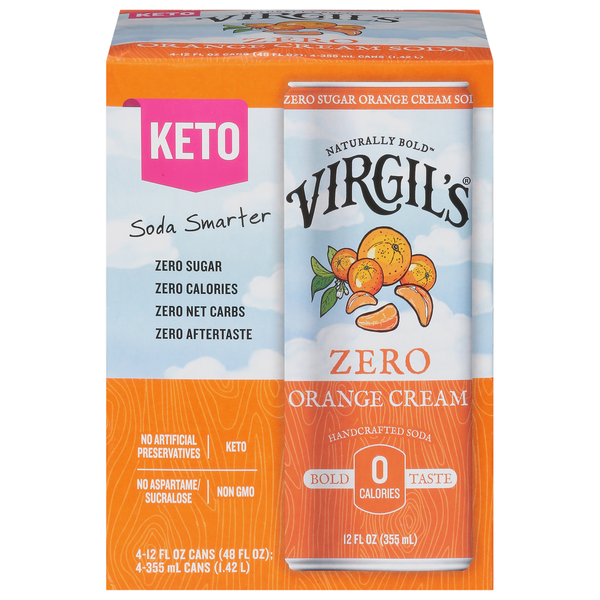 Soft Drinks Virgil's Soda, Zero, Orange Cream hero