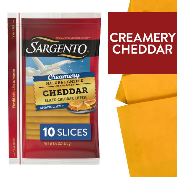 Packaged Cheese Sargento Creamery Sliced Natural Cheddar Cheese hero