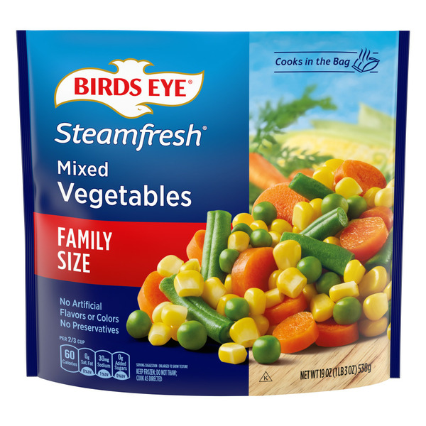 Frozen Produce Birds Eye Steamfresh Family Size Mixed Vegetables Frozen Vegetable hero