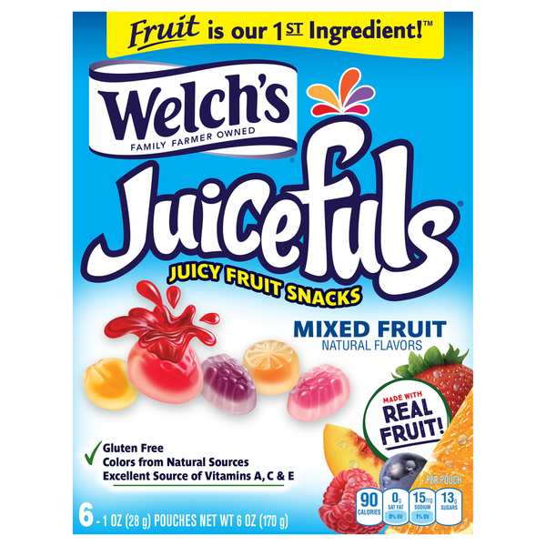 Fruit & Vegetable Snacks Welch's Juicy Fruit Snacks, Mixed Fruit hero