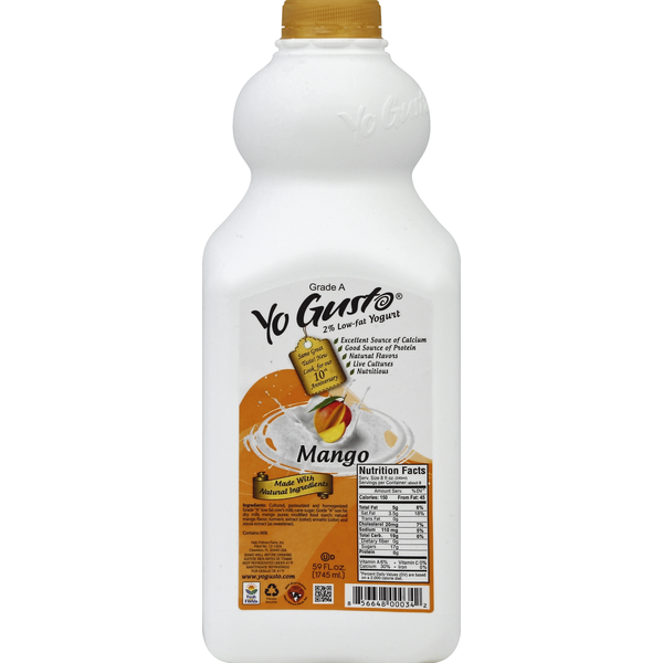 Yogurt/Kefir YoGusto Yogurt, 2% Low-Fat, Mango hero