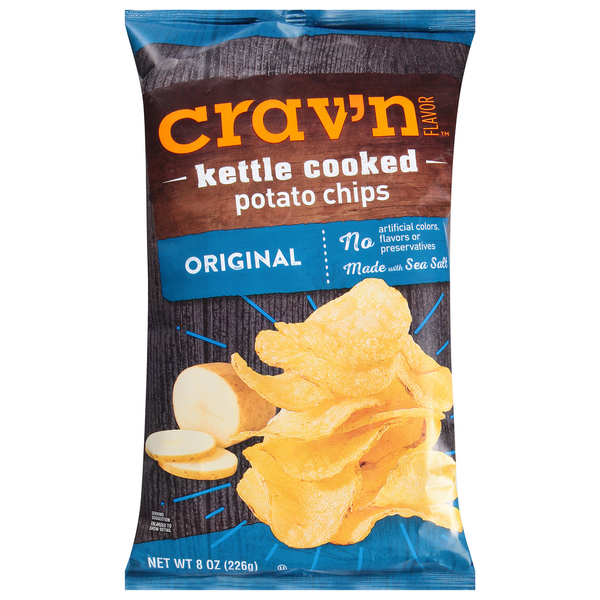 Chips & Pretzels Crav'n Flavor Potato Chips, Original, Kettle Cooked hero