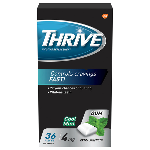 Quit Smoking Thrive Nicotine Gum, Cool Mint 4Mg hero