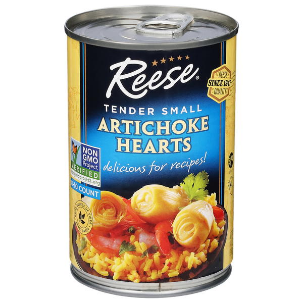 Canned & Jarred Vegetables Reese's Artichoke Hearts, Tender, Small hero