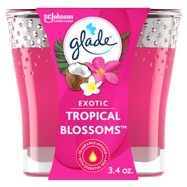 Air Fresheners & Candles Glade® Scented Candle, Exotic Tropical Blossoms, Fragrance Infused with Essential Oils hero